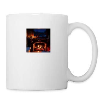 Gemütliche Kaminszene - Tasse - Weiß - Rechts
