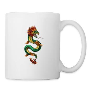 Quetzalcoatl Aztekischer gefiederter Schlangengott - Tasse - Weiß - Rechts