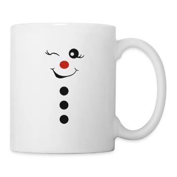Bonhomme de neige souriant - Mug blanc - blanc - Droite