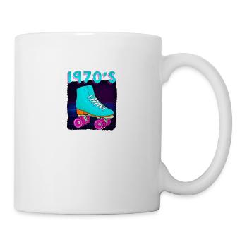 Roller Disco Retro 70er Jahre Party Kostüm Design - Tasse - Weiß - Rechts