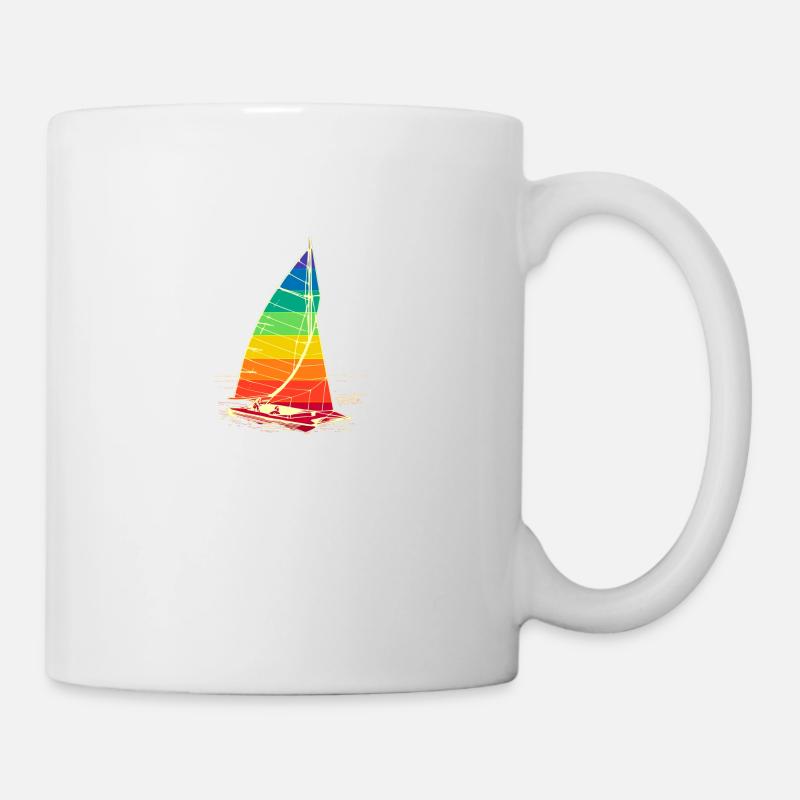 Katamaran REGENBOGEN SEGELN - Tasse - Weiß