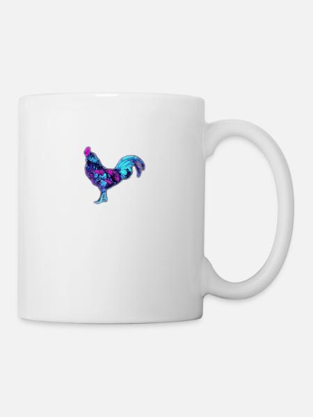 Colorful Cockerel Rooster - Mug - white