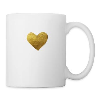 Herz Gold - Tasse - Weiß - Rechts