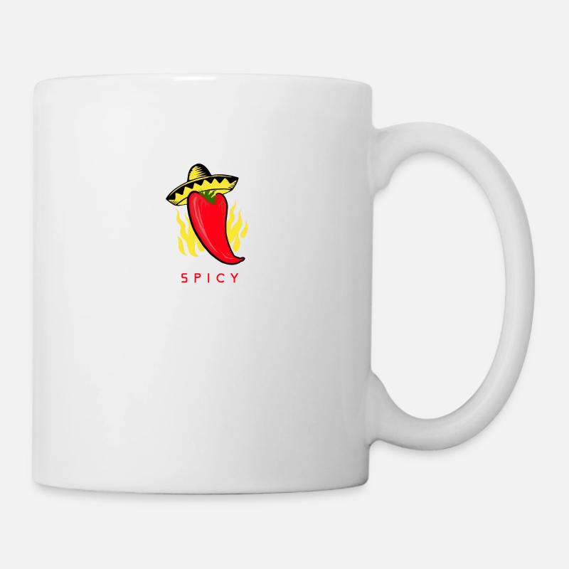 Spicy Chili Scharfe Chilli Peperoni Pfefferschote - Tasse - Weiß