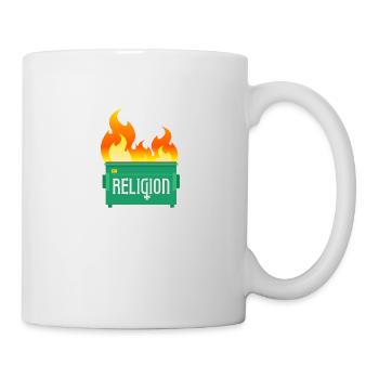 Feu de benne à ordures de religion - Mug blanc - blanc - Droite