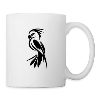 Parrot Portrait Tattoo Bird Drawing - Mug - white - Right