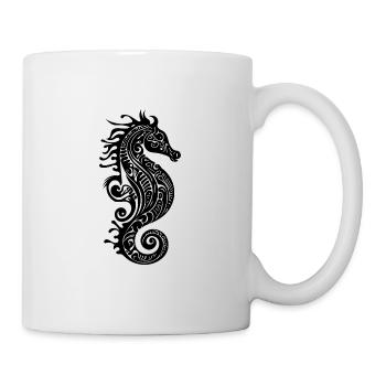 Niedliches Vintage Seepferdchen - Cooles Seepferd - Tasse - Weiß - Rechts