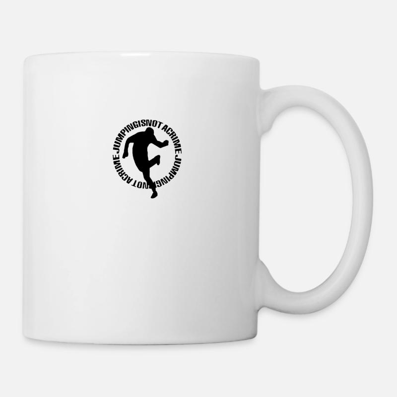 Blanc/noir Jumping Is Not a Crime Manches Longues - Mug blanc - blanc