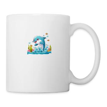 Dolphin Cartoon 2 - Mug - white - Right