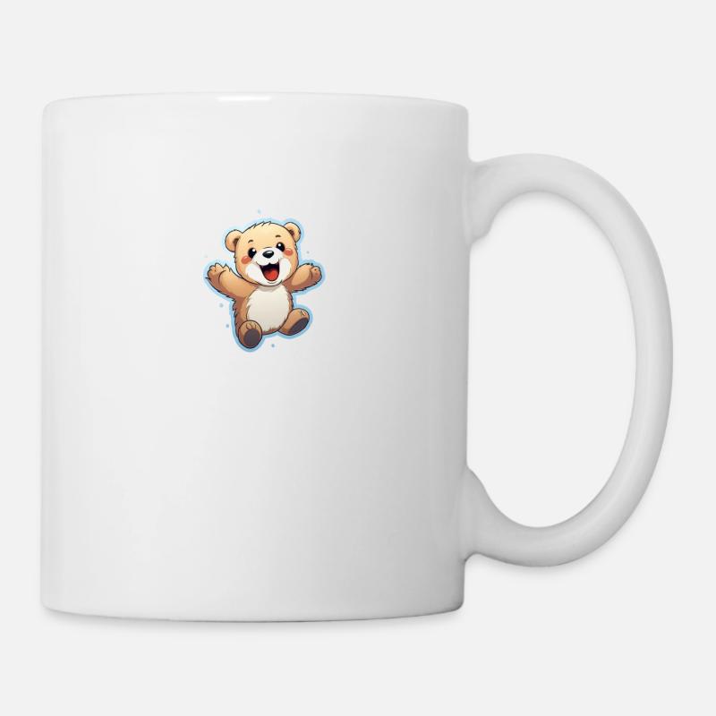 cute bear who jumps happily - Tasse - Weiß
