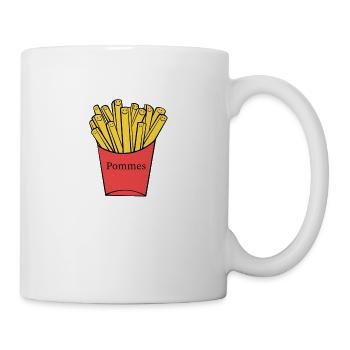 Pommes - Tasse - Weiß - Rechts