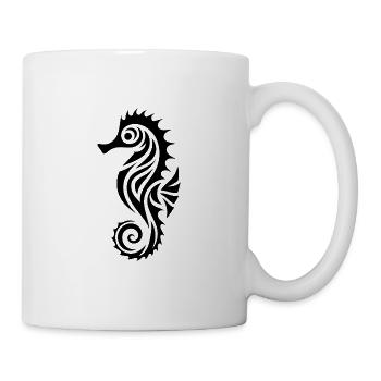 Süsses kleines Vintage Seepferdchen - Tasse - Weiß - Rechts