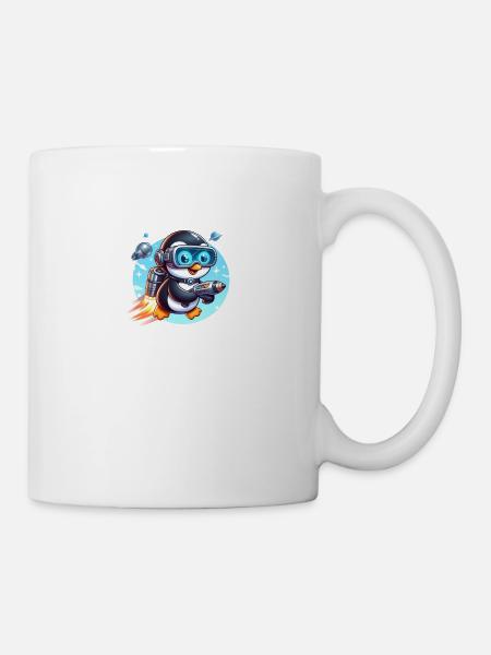 Futuristischer Pinguin 4 - Tasse - Weiß