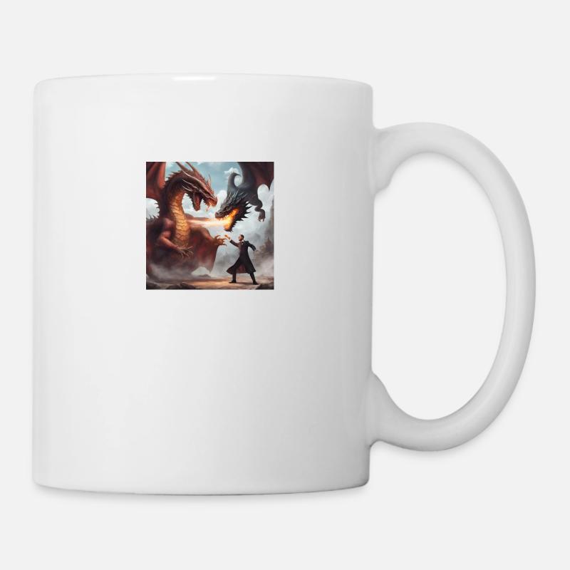 Fighting Dragons - Mug - white