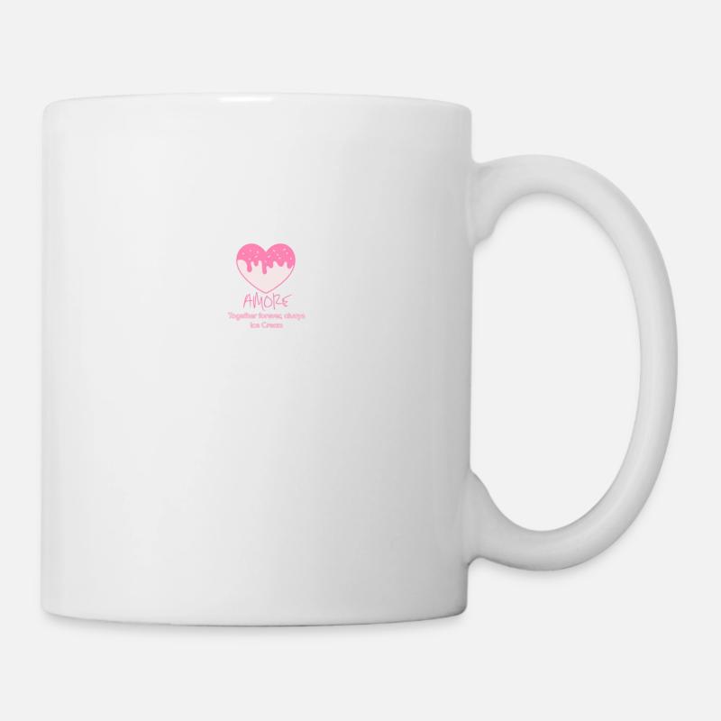 Heart- Ice cream- pink Logo - Mug - white