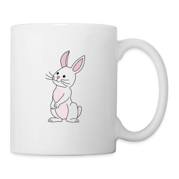 white bunny in comic style, forest animal for children - Mug - white - Right