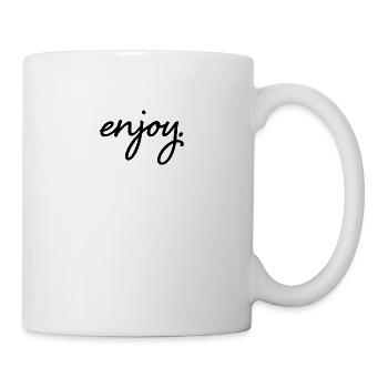 Design "enjoy" mit Frontaufschrift Unisex - Tasse - Weiß - Rechts