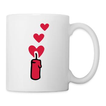 Herz Kerze 2 - Tasse - Weiß - Rechts