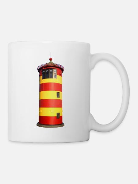 Pilsumer Leuchtturm freigestellt - Tasse - Weiß
