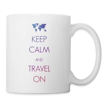 Gardez le calme et voyager - Mug blanc - blanc - Droite