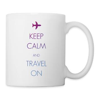 Keep calm and travel on - Tasse - Weiß - Rechts