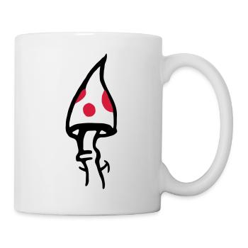 Lächelnder Fliegenpilz - Tasse - Weiß - Rechts