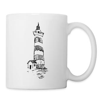 Lighthouse on the hill - Mug - white - Right