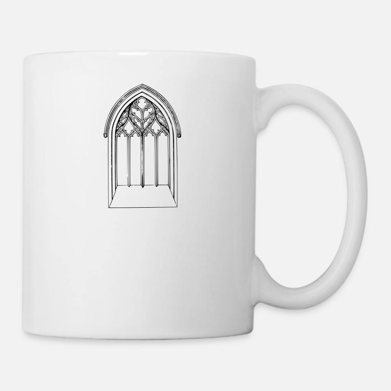 Kirche Fenster - Tasse - Weiß