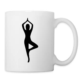Yoga pose silhouette - Mug - white - Right