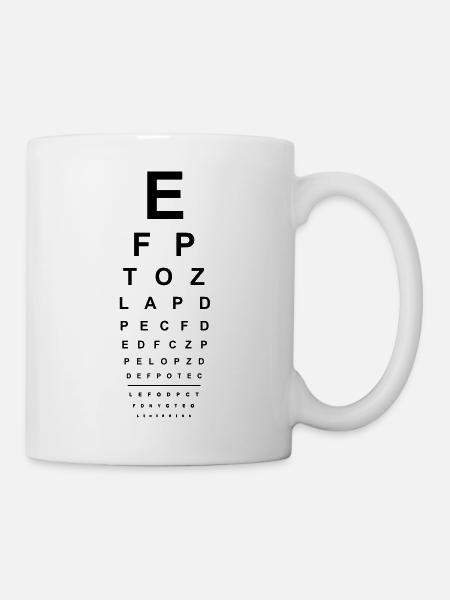 Augenest Lunettes Opticiens lire les lettres ABC - Mug blanc - blanc