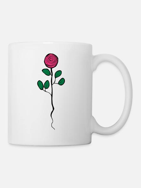 Rose - Tasse - Weiß