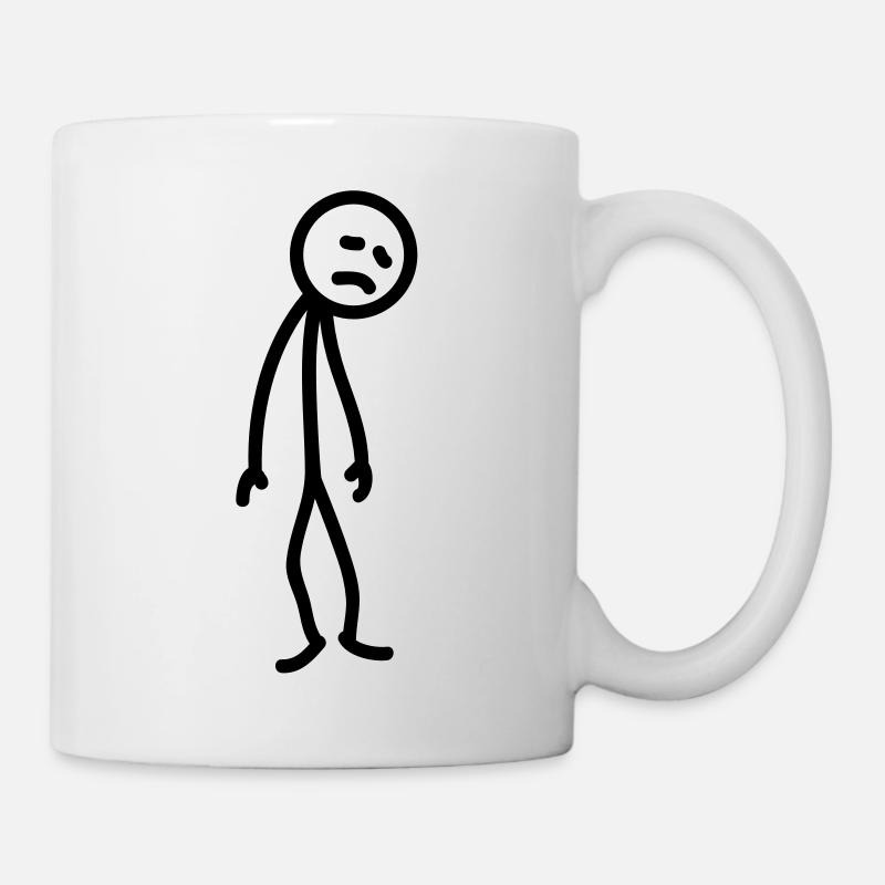 Sad unfortunate stick figure depressed - Mug - white