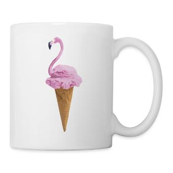 Flamingo with ice cream - Mug - white - Right