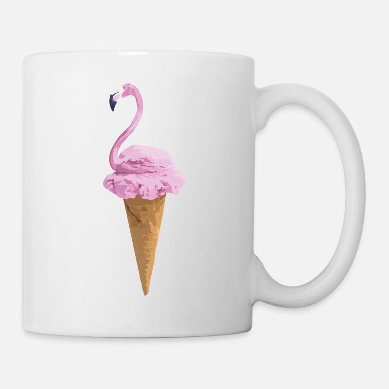 Flamingo mit Eiscreme - Tasse - Weiß