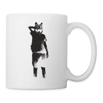 black wolf illustration - Mug - white - Right