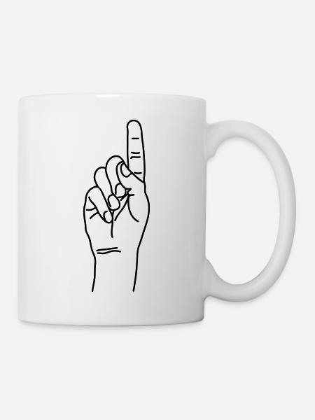 zeigefinger - Tasse - Weiß