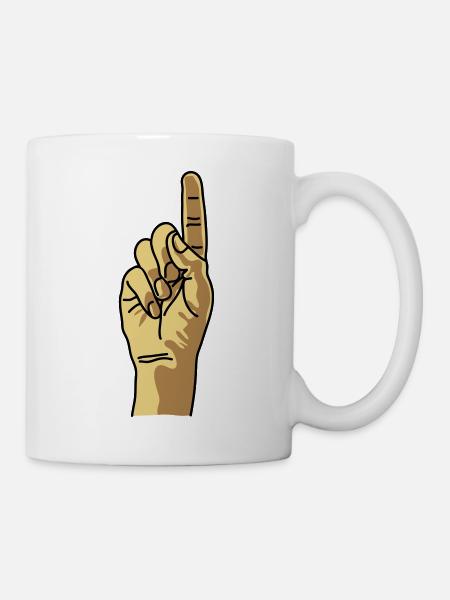 zeigefinger - Tasse - Weiß