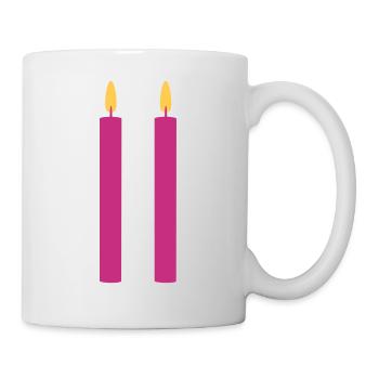 2 Candles / / two / / Second Birthday / / second - Mug - white - Right