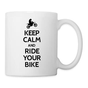 Keep calm and ride your bike - Tasse - Weiß - Rechts