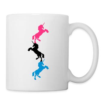 3 Einhörner Turm Muster - Tasse - Weiß - Rechts