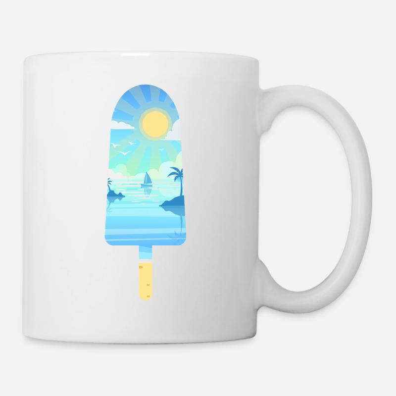 Nautical Landscape Silhouette Frozen Stick - Mug - white