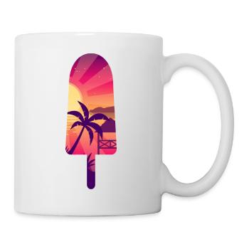 Asiatisches Meerblick-Schattenbild gefrorener Stock - Tasse - Weiß - Rechts