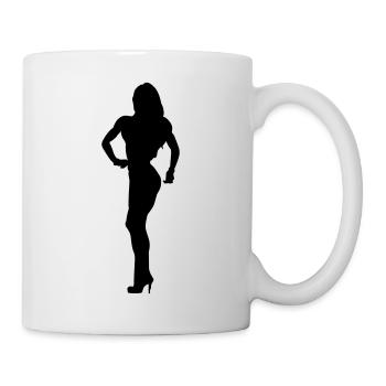 bodybuilding girl - Tasse - Weiß - Rechts