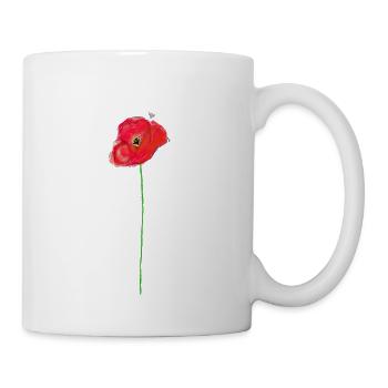Mohnblumen malen - Tasse - Weiß - Rechts