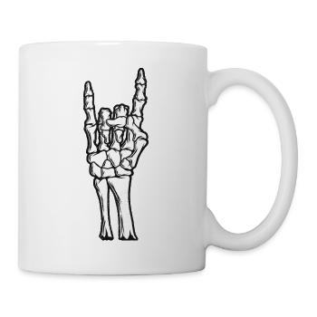 Skeleton hand rock devil characters Halloween costume - Mug - white - Right