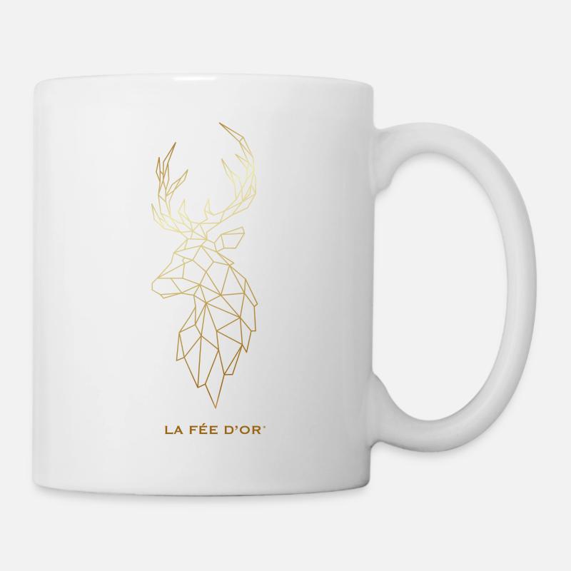 Goldener Hirsch - Tasse - Weiß
