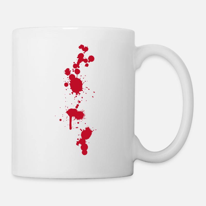 Taches de sang éclaboussures Halloween Zombies salle d’opération médecin - Mug blanc - blanc