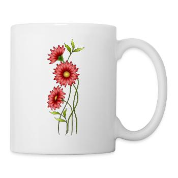 Fleur - Mug blanc - blanc - Droite