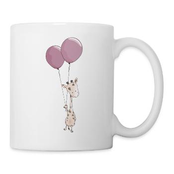 Petit Giiraffe avec ballon - Mug blanc - blanc - Droite