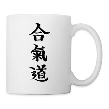 Aikido Kanji T-Shirt - Tasse - Weiß - Rechts